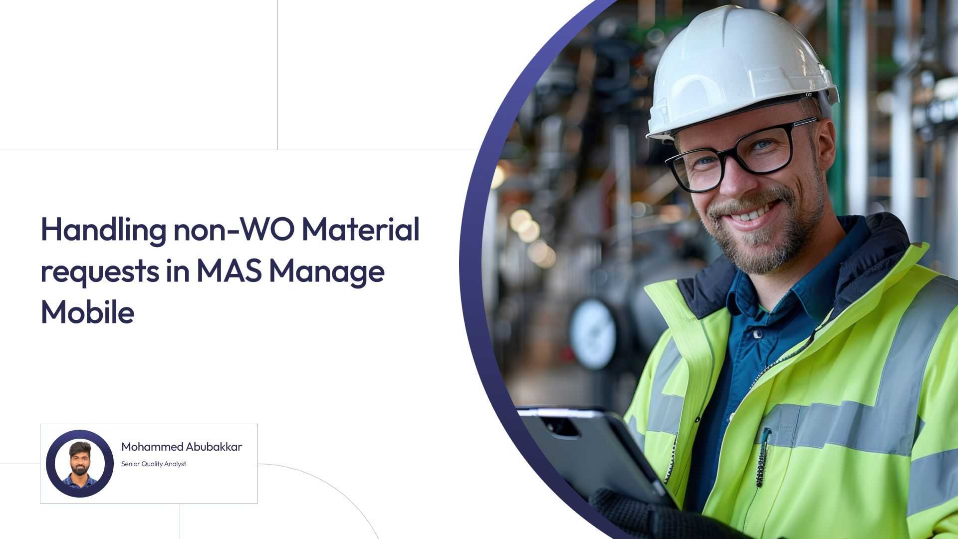 Handling non-WO Material requests in MAS Manage Mobile